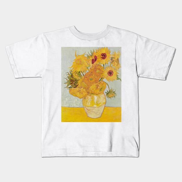 Sunflowers by Van Gogh Kids T-Shirt by Laevs